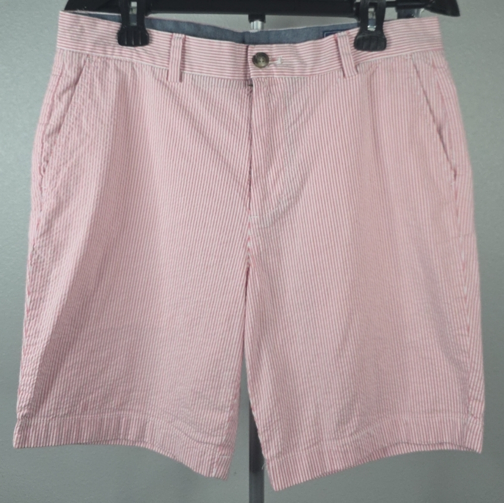 Vineyard Vines Men's Pink Striped Cotton Breaker Shorts Size 33
